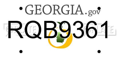 RQB9361 Georgia License Plate