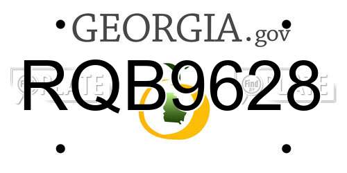 RQB9628 Georgia License Plate
