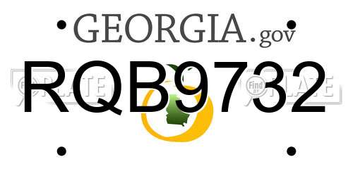 RQB9732 Georgia License Plate