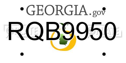RQB9950 Georgia License Plate