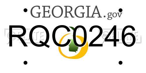 RQC0246 Georgia License Plate