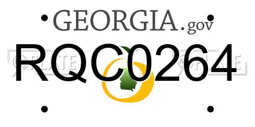 RQC0264 Georgia License Plate