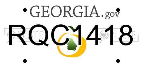 RQC1418 Georgia License Plate