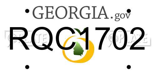 RQC1702 Georgia License Plate