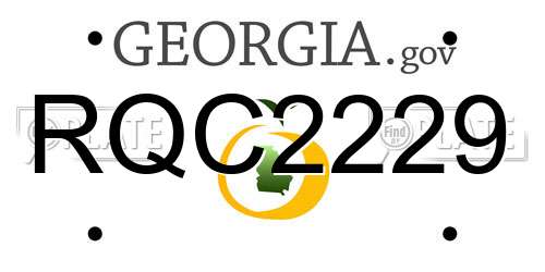 RQC2229 Georgia License Plate