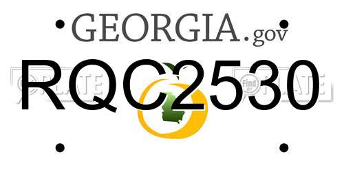 RQC2530 Georgia License Plate