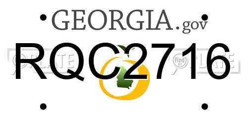 RQC2716 Georgia License Plate