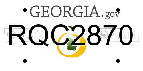 RQC2870 Georgia License Plate