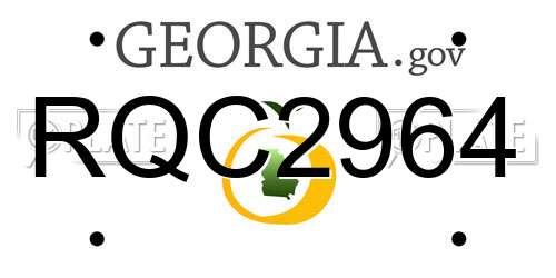 RQC2964 Georgia License Plate