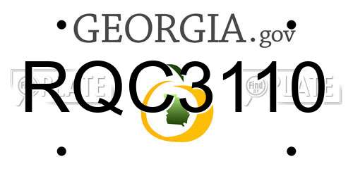 RQC3110 Georgia License Plate