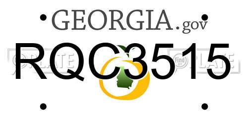 RQC3515 Georgia License Plate