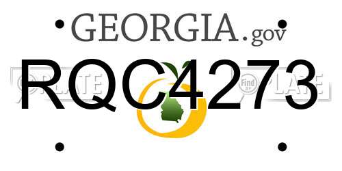 RQC4273 Georgia License Plate