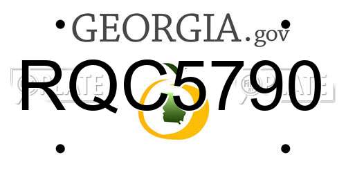 RQC5790 Georgia License Plate