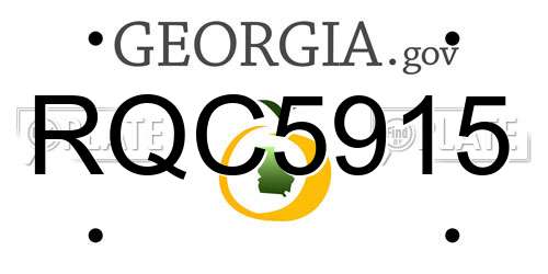 RQC5915 Georgia License Plate