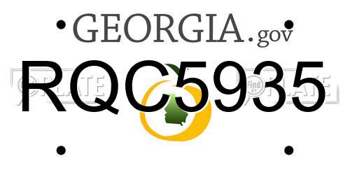 RQC5935 Georgia License Plate
