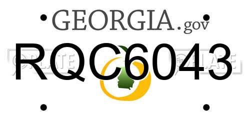 RQC6043 Georgia License Plate
