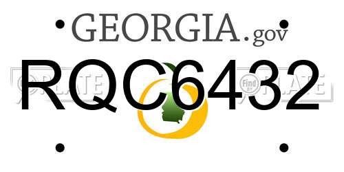 RQC6432 Georgia License Plate