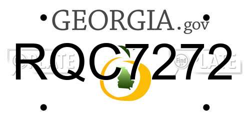 RQC7272 Georgia License Plate