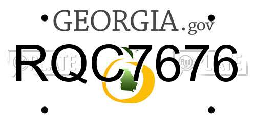 RQC7676 Georgia License Plate