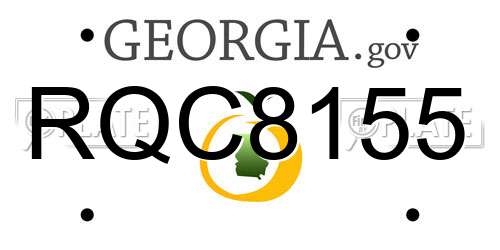 RQC8155 Georgia License Plate