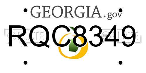 RQC8349 Georgia License Plate