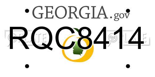 RQC8414 Georgia License Plate