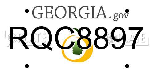 RQC8897 Georgia License Plate