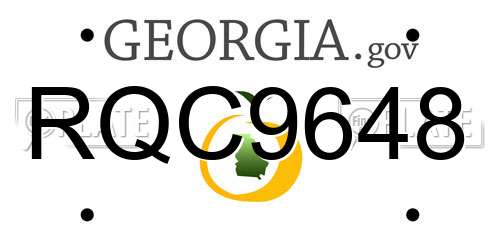 RQC9648 Georgia License Plate