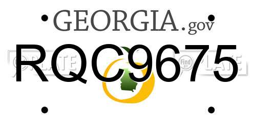 RQC9675 Georgia License Plate