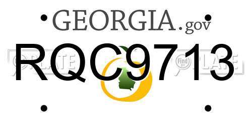 RQC9713 Georgia License Plate