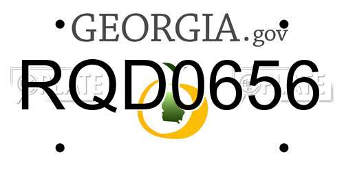 RQD0656 Georgia License Plate