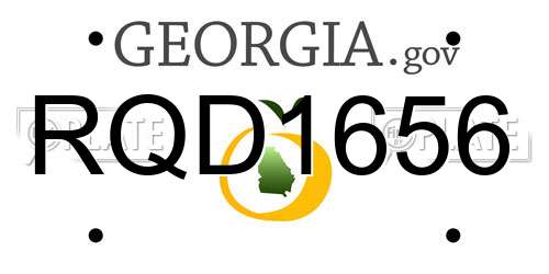 RQD1656 Georgia License Plate