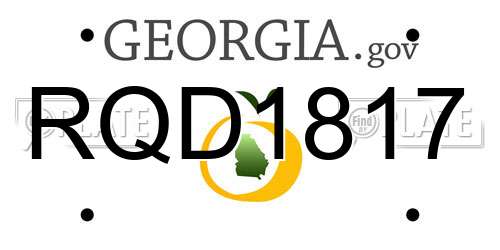 RQD1817 Georgia License Plate