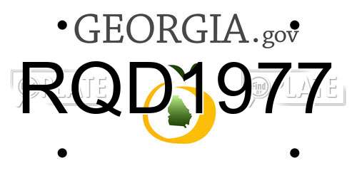 RQD1977 Georgia License Plate