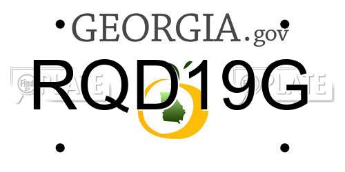RQD19G Georgia License Plate