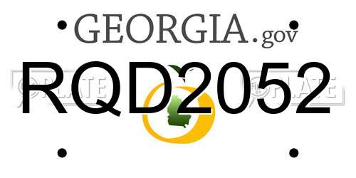 RQD2052 Georgia License Plate