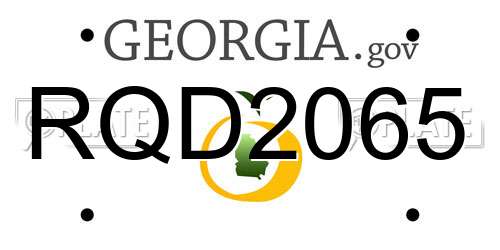 RQD2065 Georgia License Plate