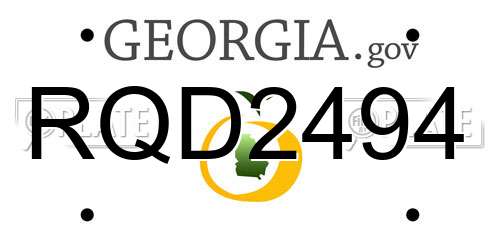 RQD2494 Georgia License Plate
