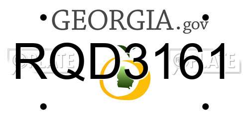 RQD3161 Georgia License Plate