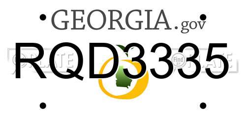 RQD3335 Georgia License Plate