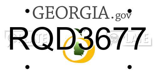 RQD3677 Georgia License Plate