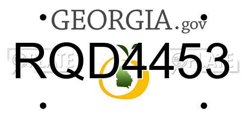 RQD4453 Georgia License Plate