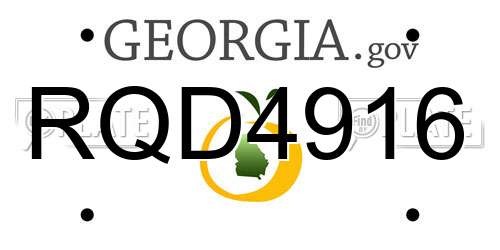 RQD4916 Georgia License Plate