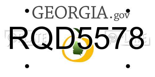 RQD5578 Georgia License Plate