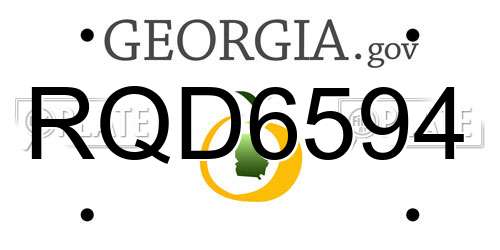 RQD6594 Georgia License Plate