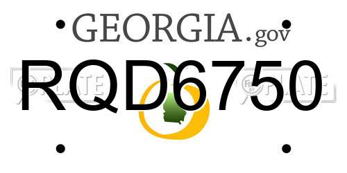 RQD6750 Georgia License Plate