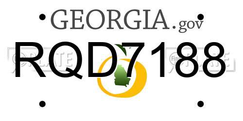RQD7188 Georgia License Plate