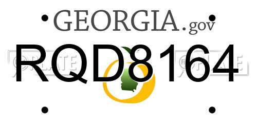 RQD8164 Georgia License Plate