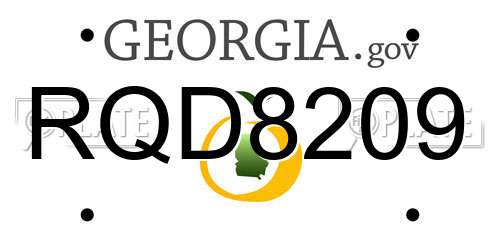 RQD8209 Georgia License Plate