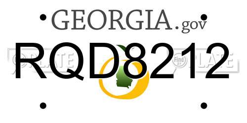 RQD8212 Georgia License Plate